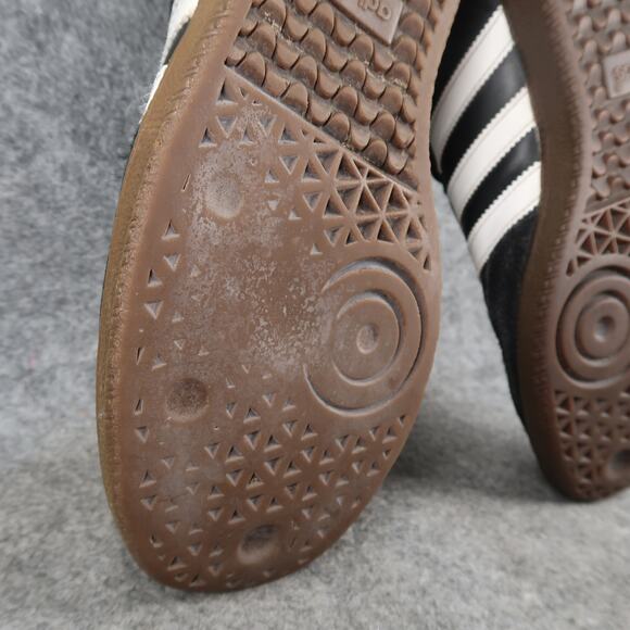 Adidas Shoes Mens 9.5 Samba Sneaker Leather Lifestyle Black White Casual Trainer - Picture 14 of 16